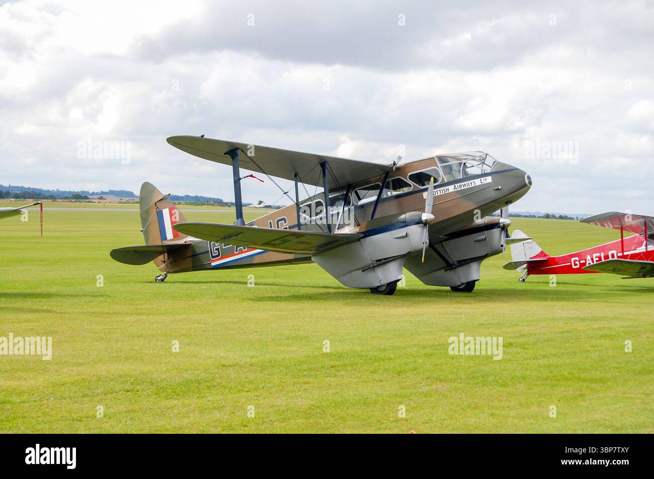 Vintage de Havilland DH.89 Dragon Rapide Flugzeuge auf der Duxford Airshow, England. Stockfoto