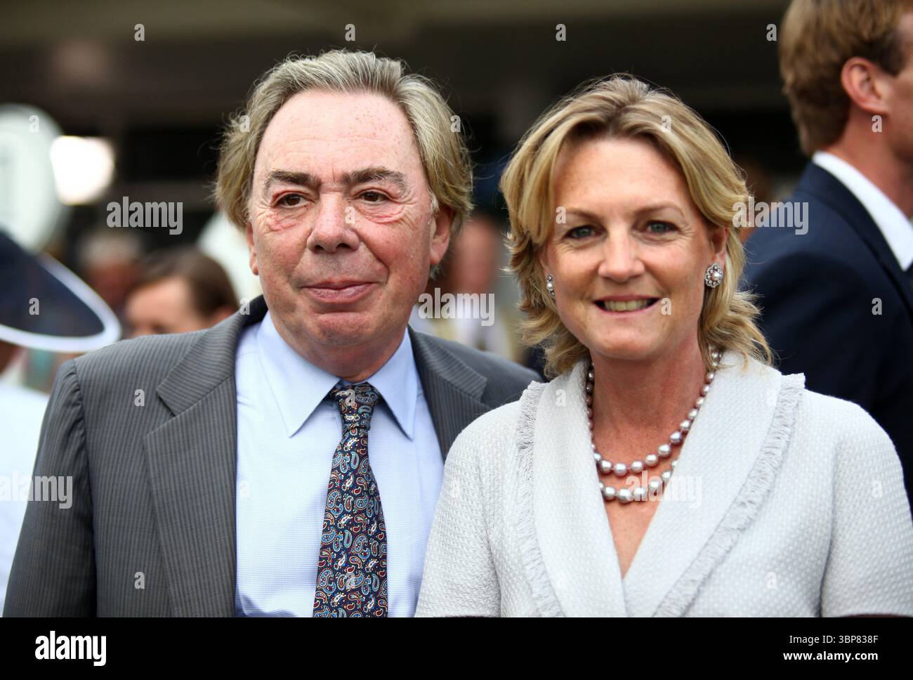 Andrew Lloyd Webber mit seiner Frau im Glorious Goodwood - 28. Juli 2011 Stockfoto