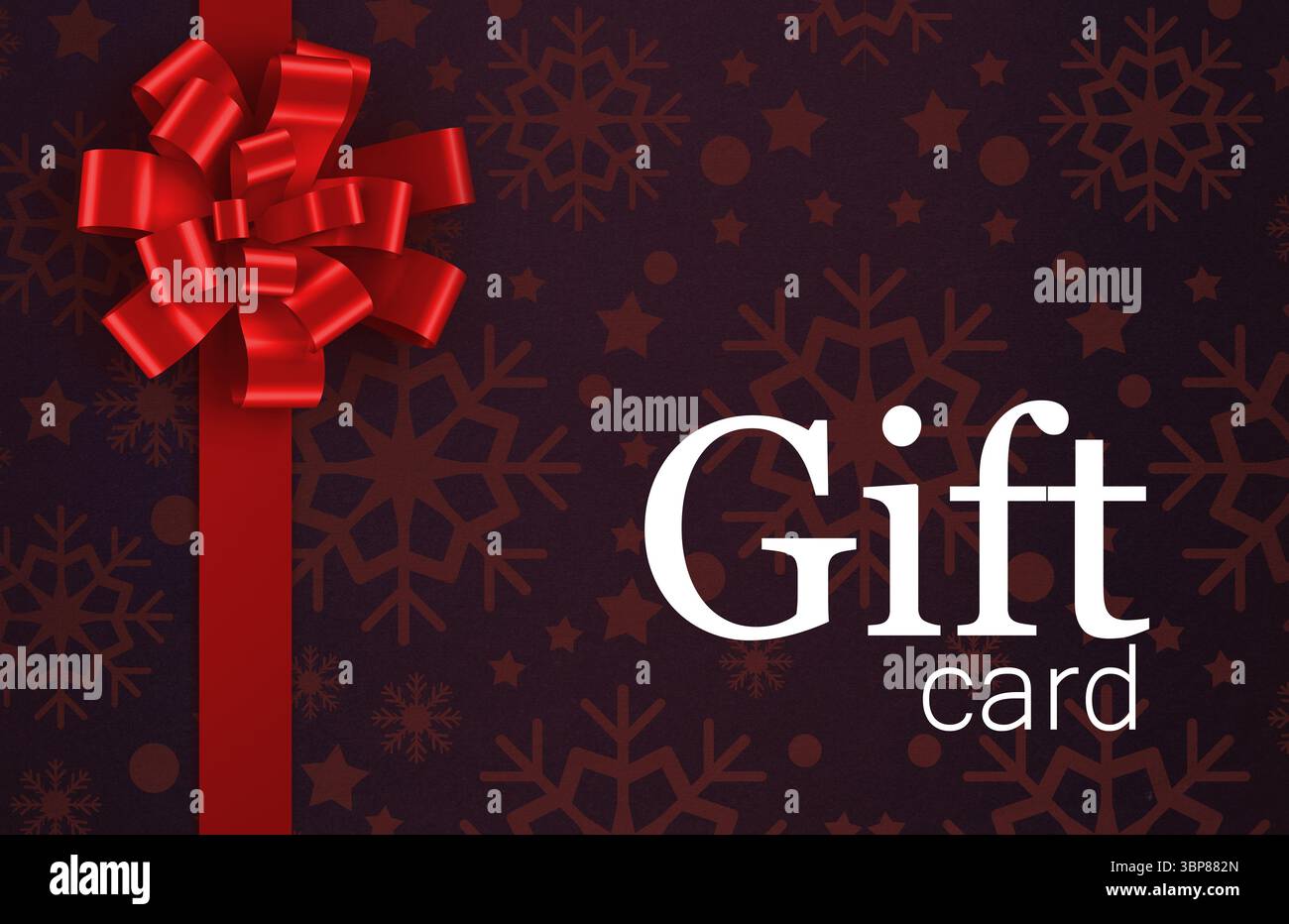 Geschenkkarte mit festlicher Schleife Stockfoto