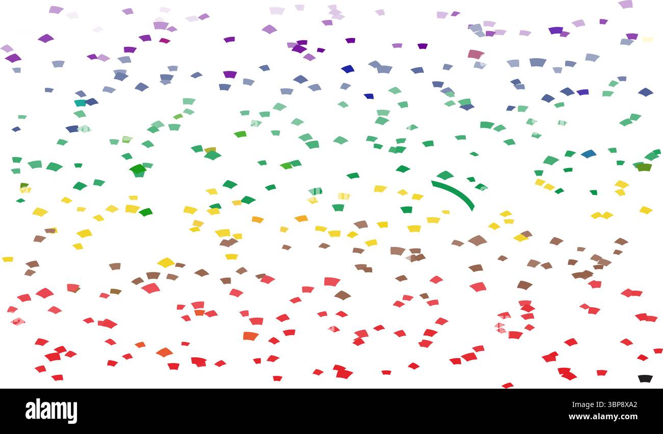 Lebendige Konfetti-Streuung in Spektrumfarben. Stock Vektor