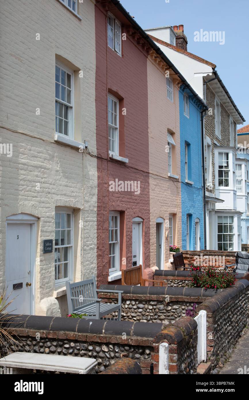 Bunte alte Häuser, Cromer Stockfoto
