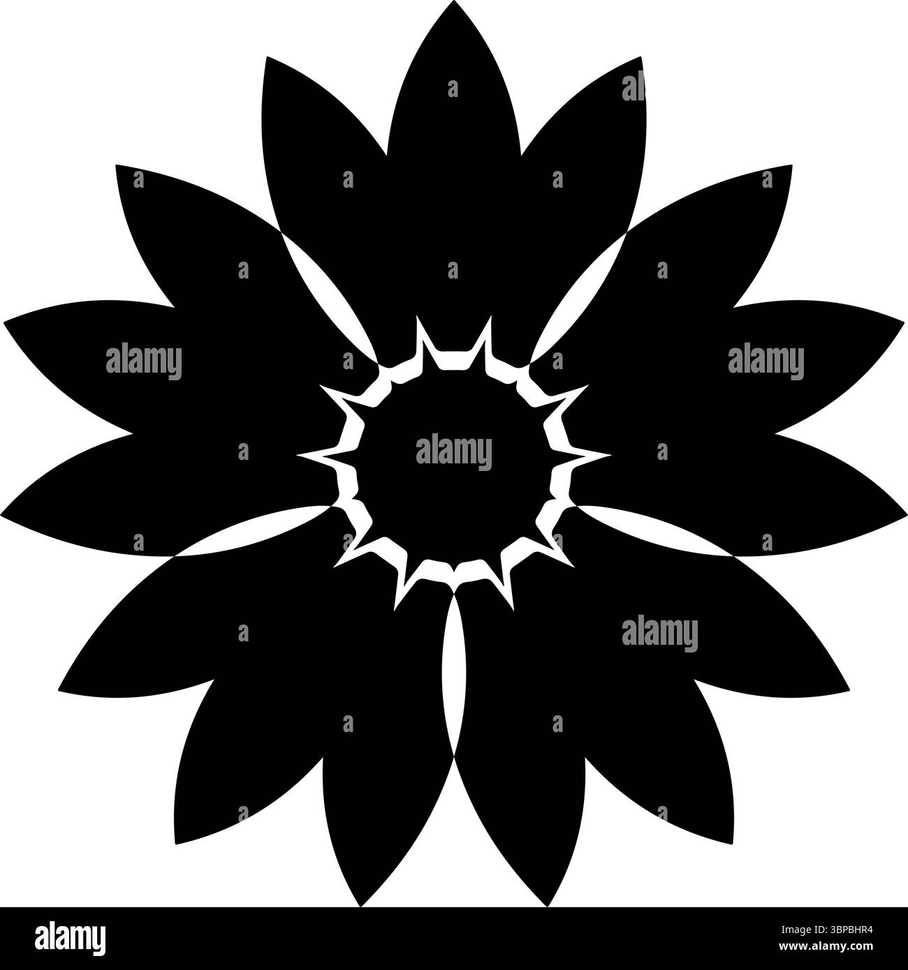 Schwarze abstrakte Silhouette mit Blumenmuster Stock Vektor