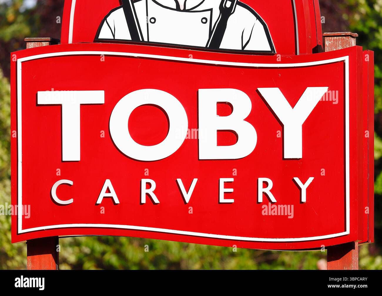 Toby Carvery Beschilderung im Toby Carvery in Oulton, Leeds, West Yorkshire, Großbritannien Stockfoto