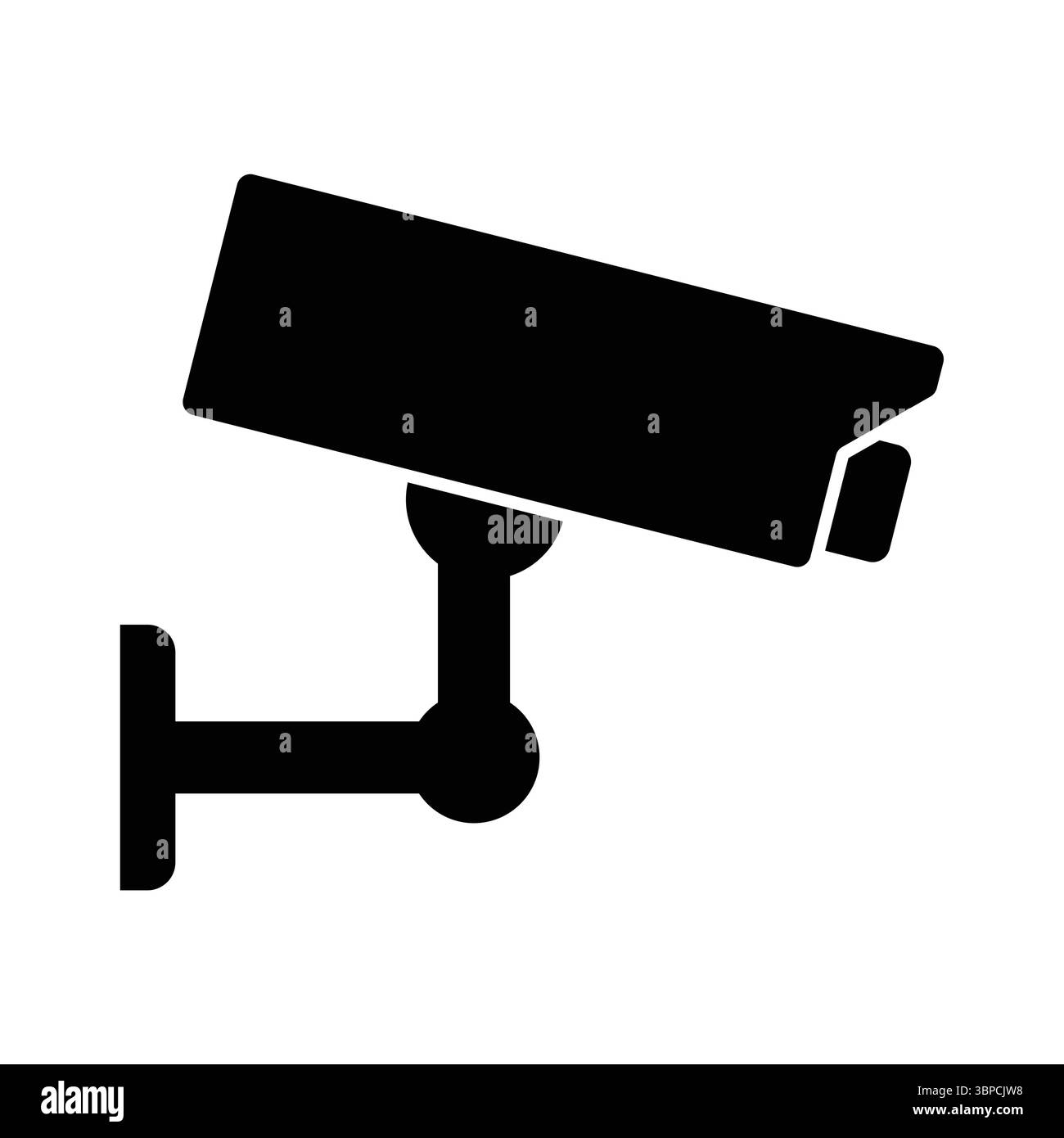 CCTV Schwarze Silhouette der Überwachungskamera an der Wand für Überwachungskonzept Stock Vektor