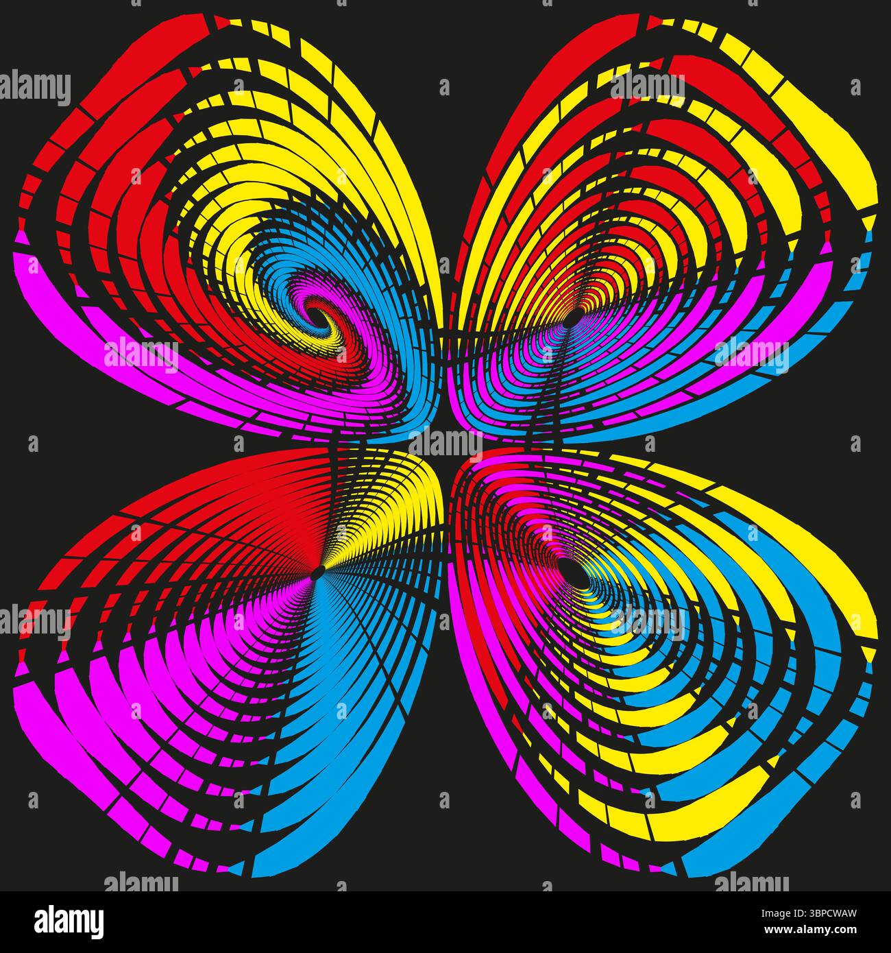 Swirl-Muster-Kollektion. Geometrischer Spiralvektor. Abstrakte Rotationsdesigns. Dynamische Wirbelgrafik. Stock Vektor