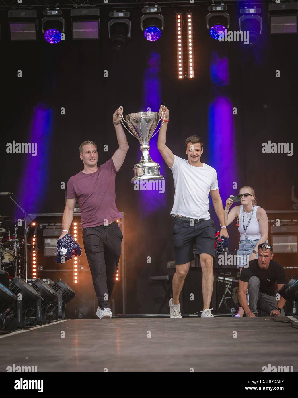 Spieler der Eisbaeren Berlin beim Berliner Rundfunk 91,4 Open Air in der Berliner Parkbühne Wuhlheide am 05.07.2025 Stockfoto