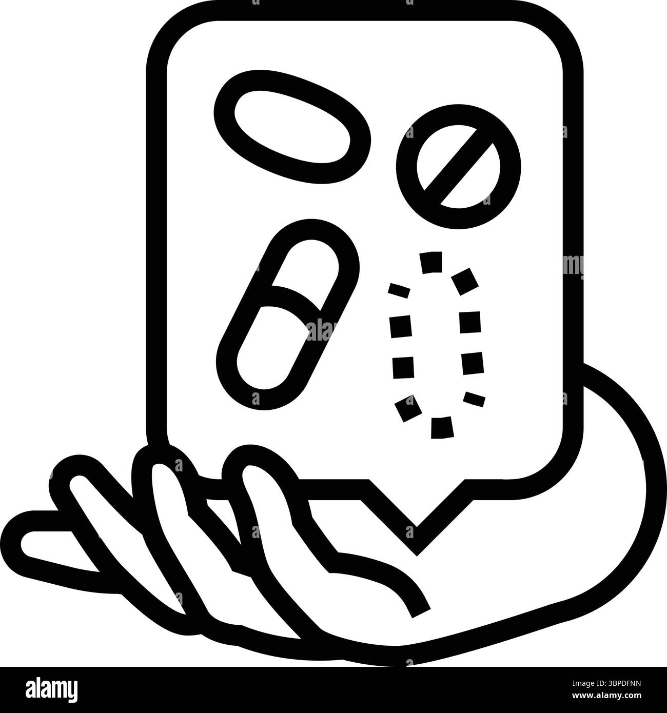 Zugriff auf die Linie Essential medicines Symbol Vektor Illustration Stock Vektor