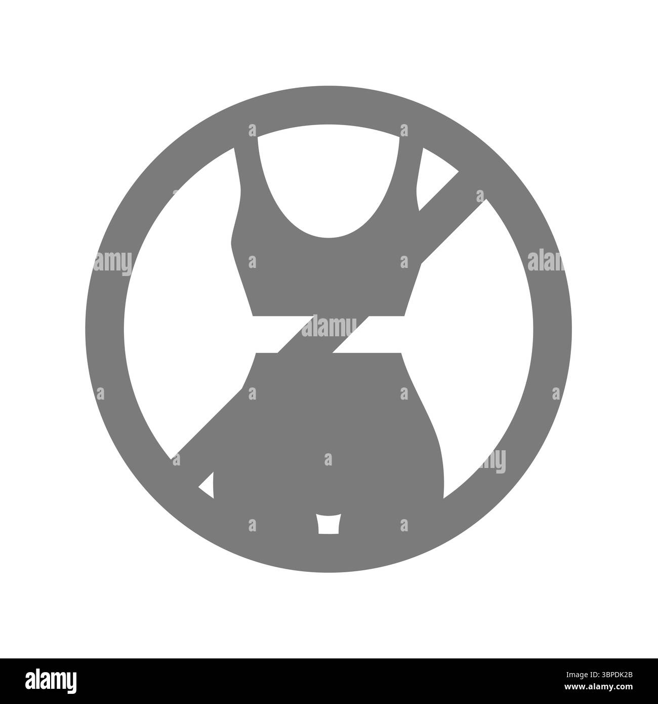 Kein Vektorlabel für Sportbekleidung. Kein Symbol für Sportbekleidung oder Kleidung. Stock Vektor