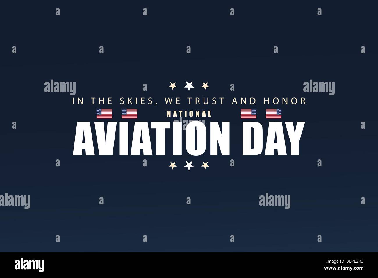 Minimalistisches Poster zum Flugtag mit Sternen und Text Stock Vektor