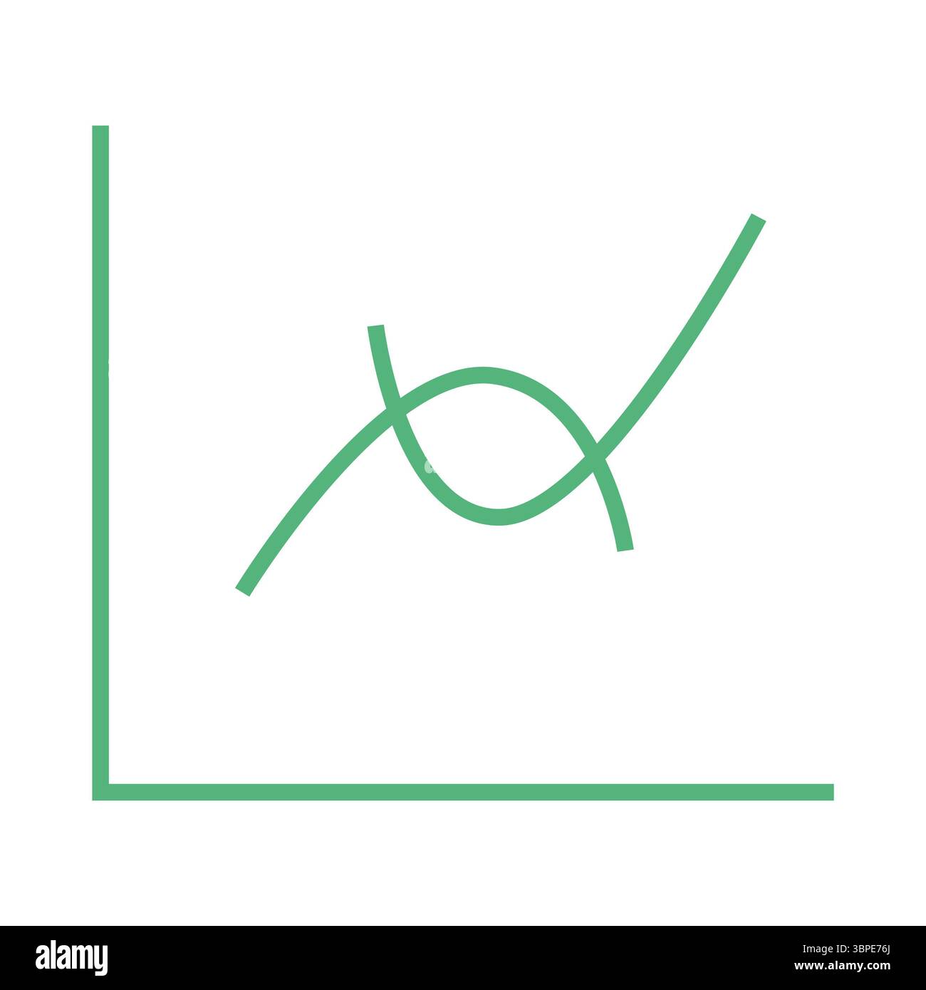 Nahaufnahme des grünen Liniendiagramms Stockfoto