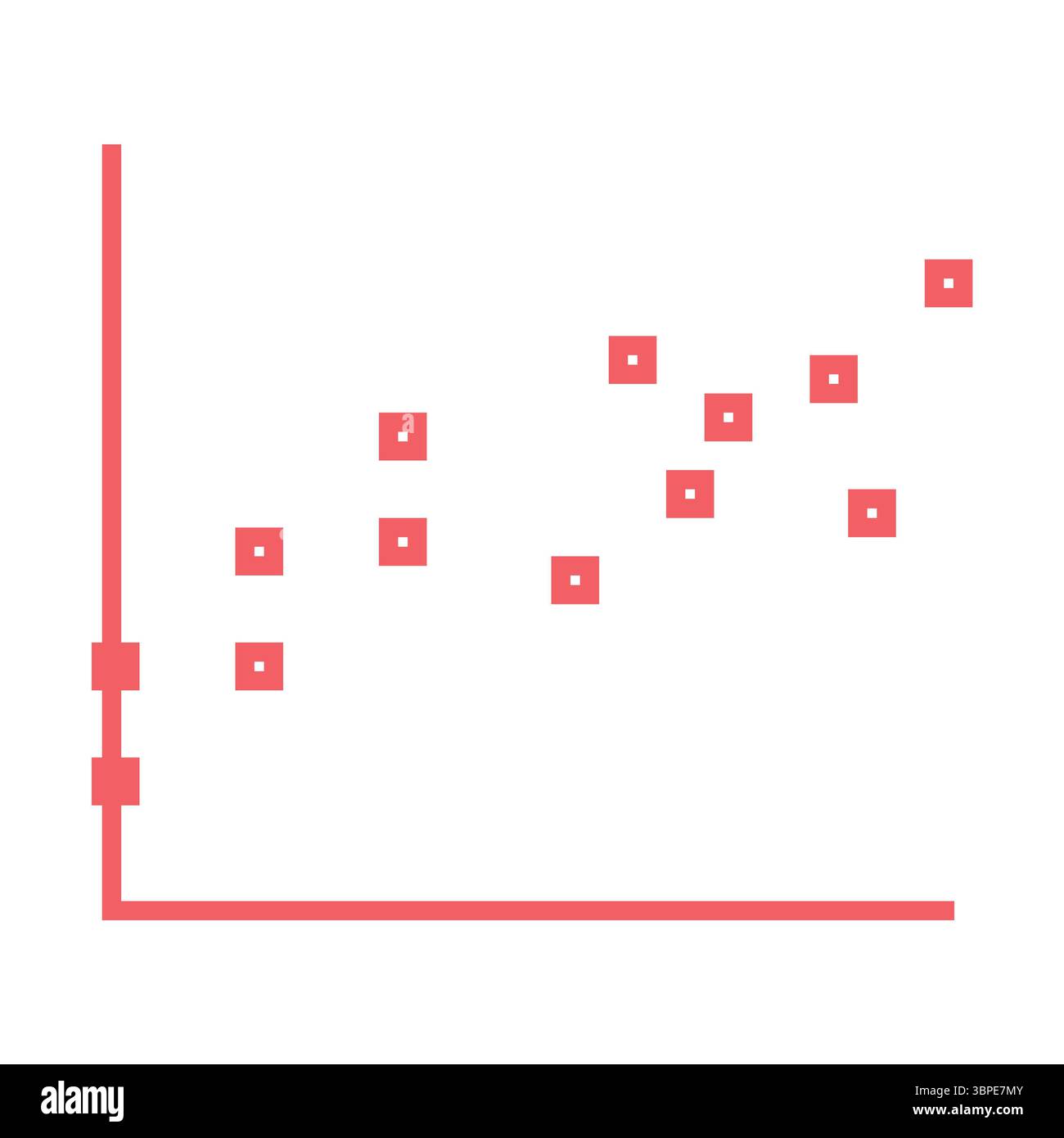 Illustratives Bild des Streudiagramms Stockfoto