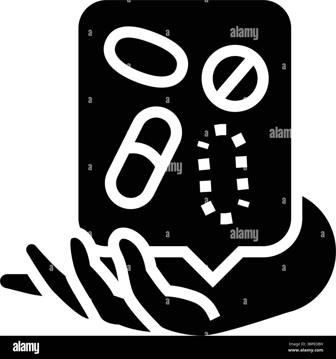 Zugriff auf wichtige Arzneimittel Glyphen-Symbol-Illustration Stock Vektor