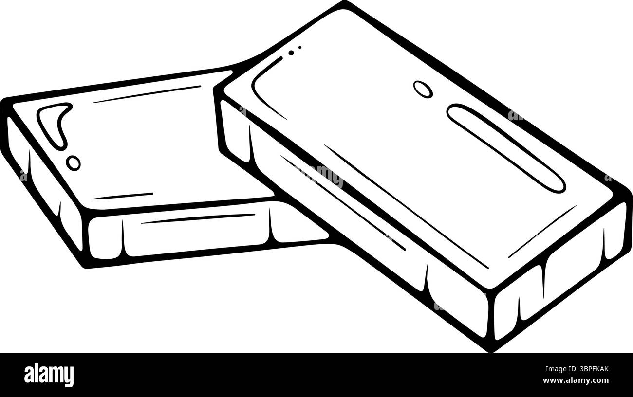 Zwei Schokoladenstückchen Stock Vektor