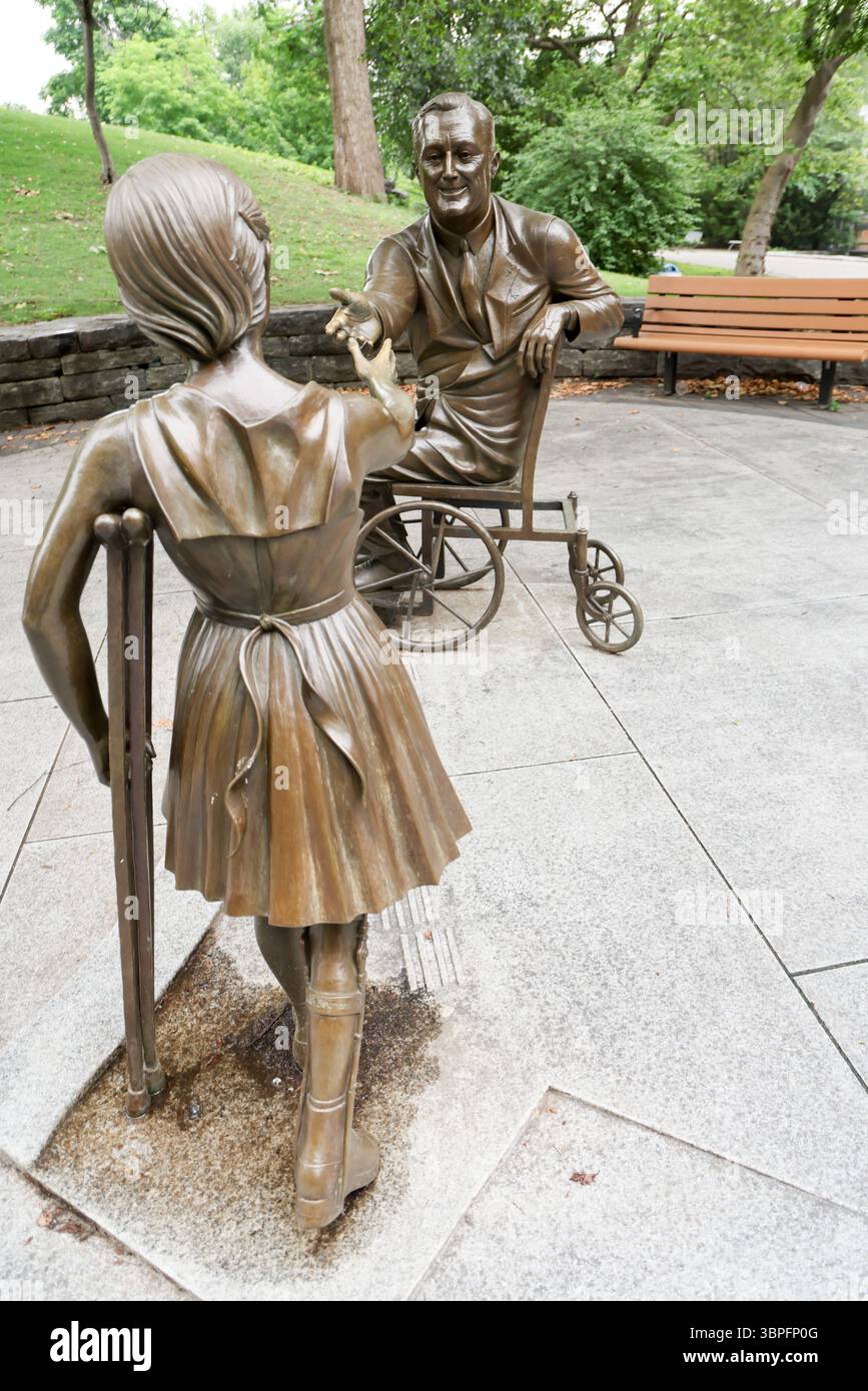 FDR Hope Memorial auf Roosevelt Island, New York City Stockfoto