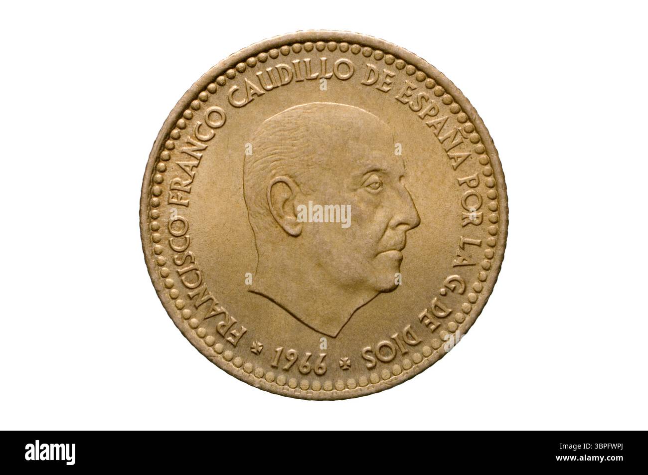 1 Peseta-Münze von General Franco Stockfoto