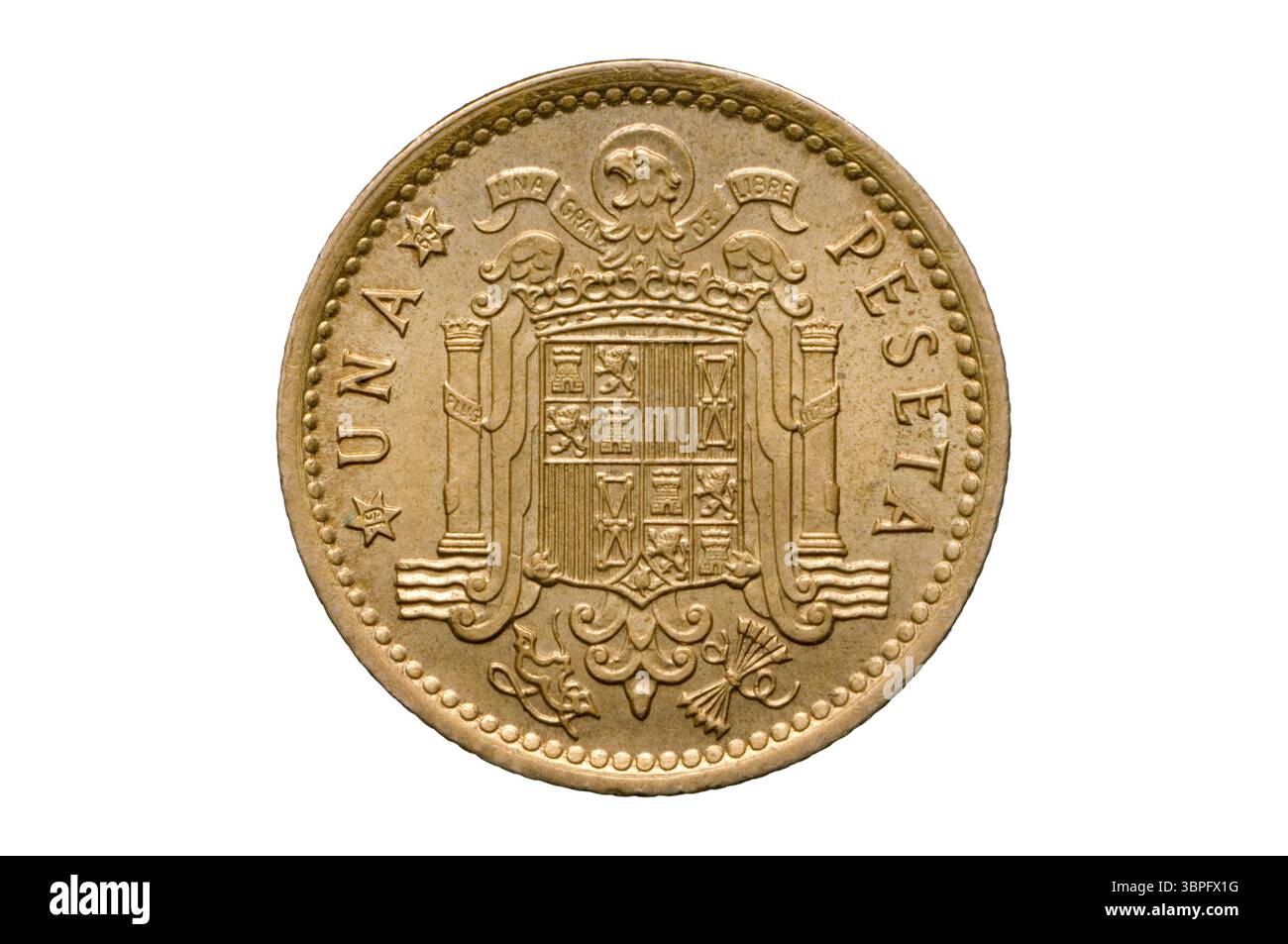 1 Peseta-Münze von General Franco Stockfoto