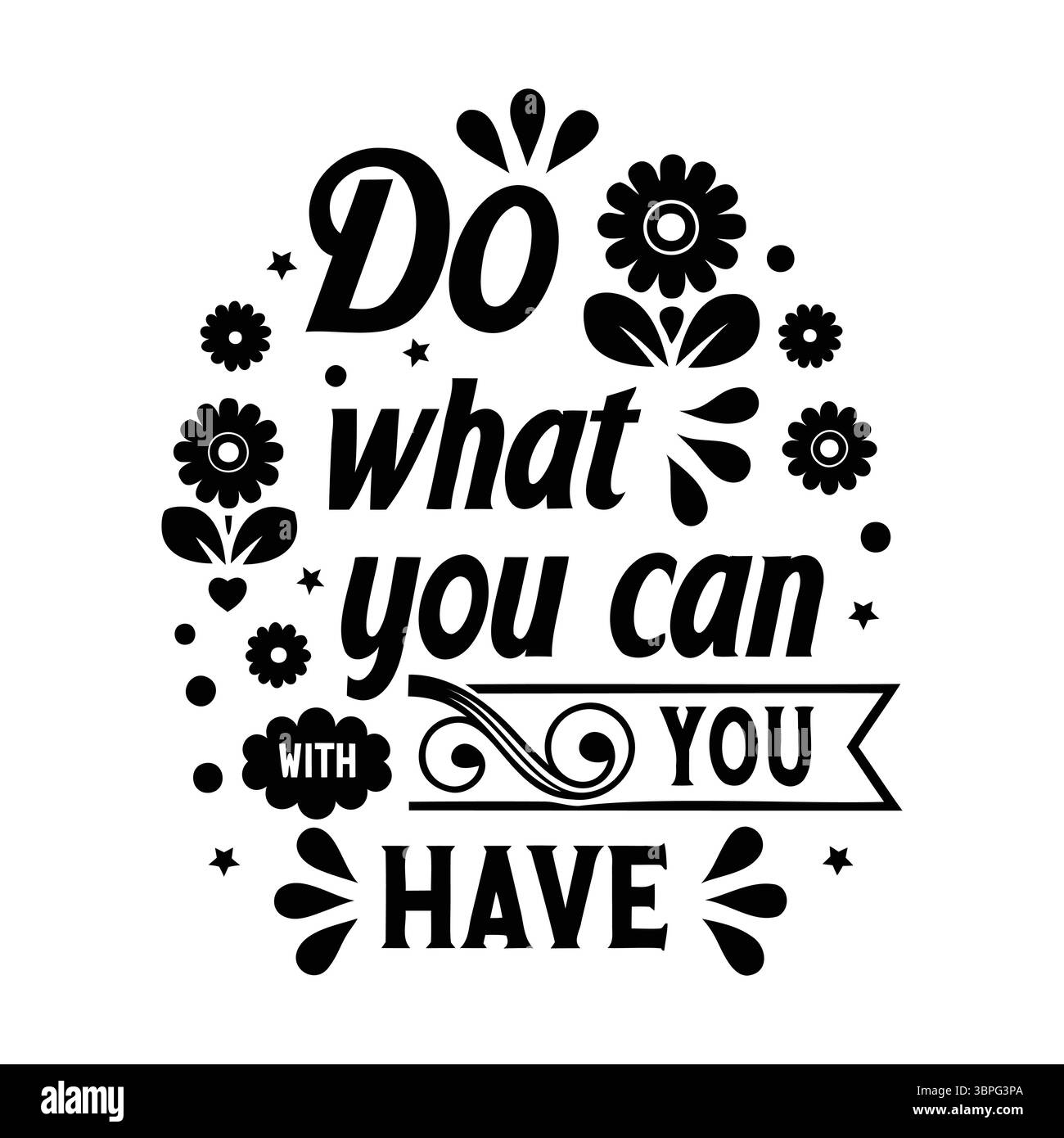 „Handbeschriftete Motivations- und inspirierende Zitate SVG-Dateien für Cricut- und Silhouette-Vinyl-Abziehbilder, T-Shirts, Becher, Wandkunst und DIY-Bastelprojekte Stock Vektor