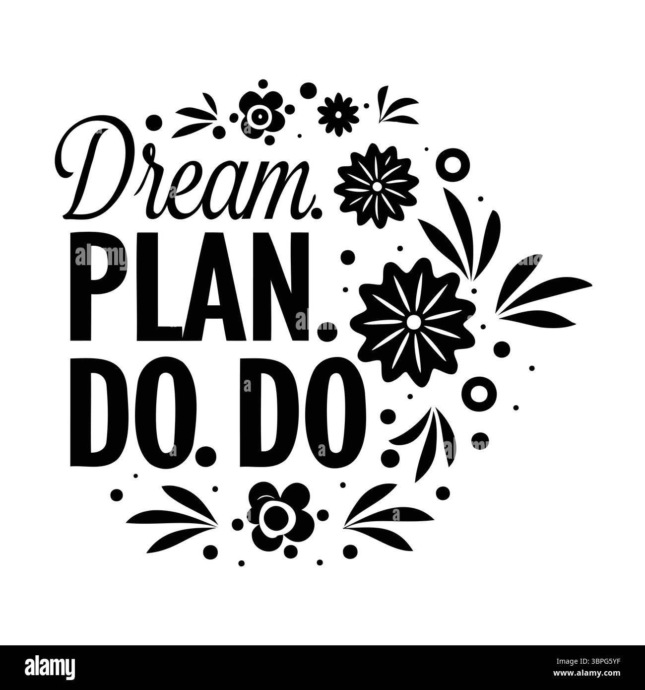 „Handbeschriftete Motivations- und inspirierende Zitate SVG-Dateien für Cricut- und Silhouette-Vinyl-Abziehbilder, T-Shirts, Becher, Wandkunst und DIY-Bastelprojekte Stock Vektor