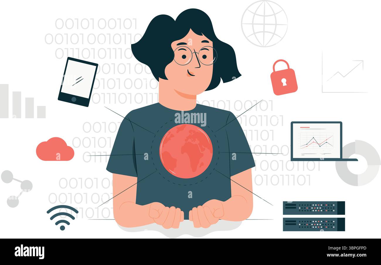 All-Data-Konzept-Illustration Stock Vektor