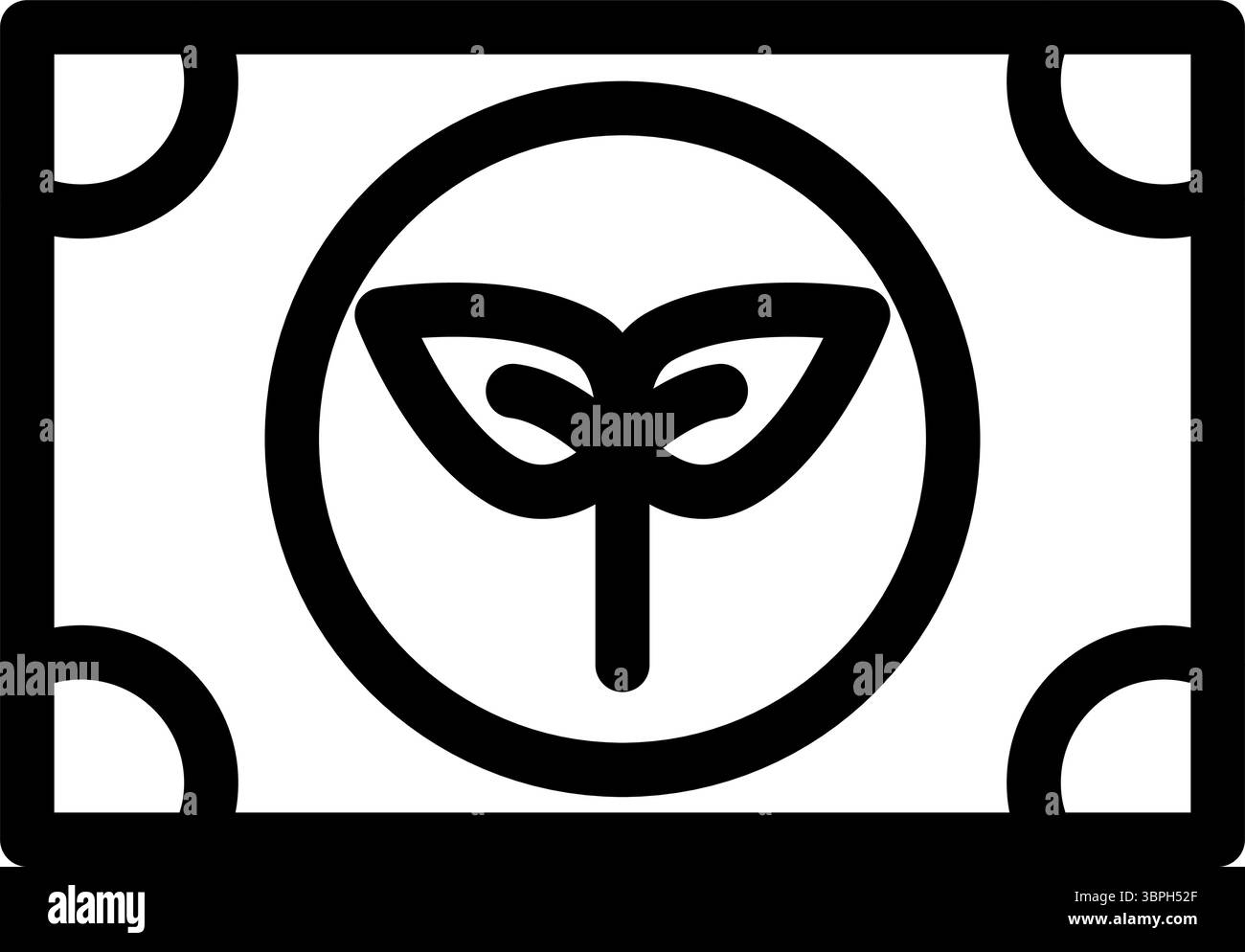 Zertifikat mit dem Symbol „wachsendes Saatgut“ – Symbol für ökologische Landwirtschaft. Stock Vektor