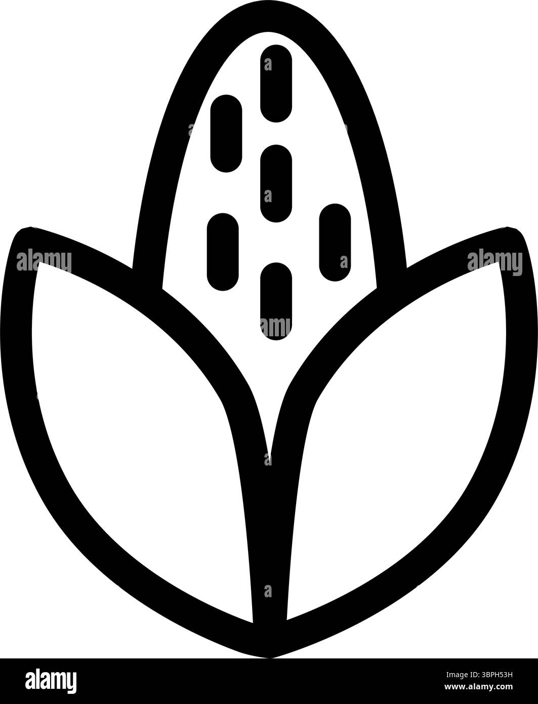 Symbol für frischen Mais – Symbol für ökologische Landwirtschaft. Stock Vektor