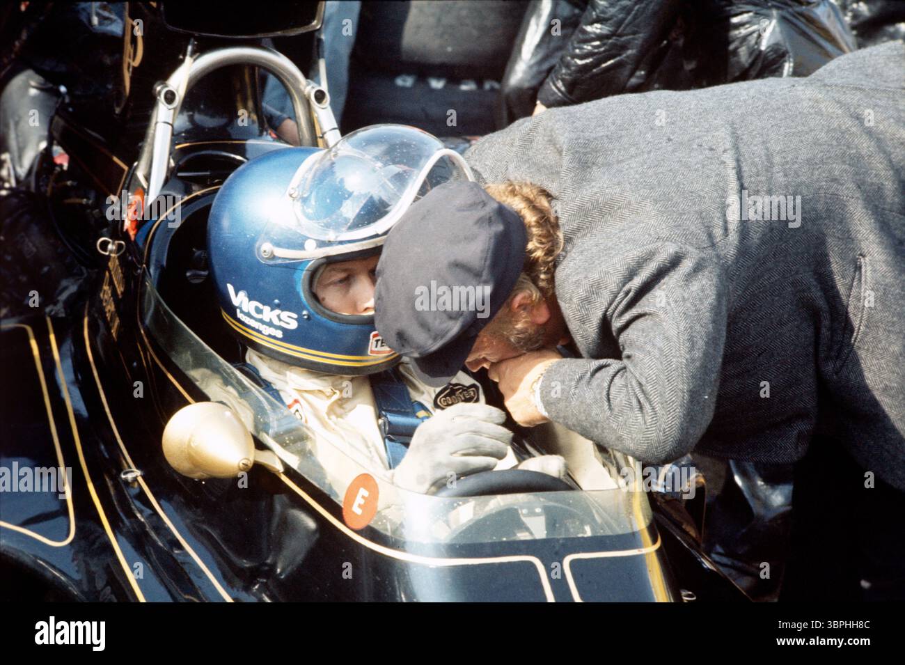 1973 Ronnie Peterson - Colin Chapman - John Player Team Lotus - F1 Grand Prix von Deutschland - Nürgburgring - Nordschleife - Stockfoto