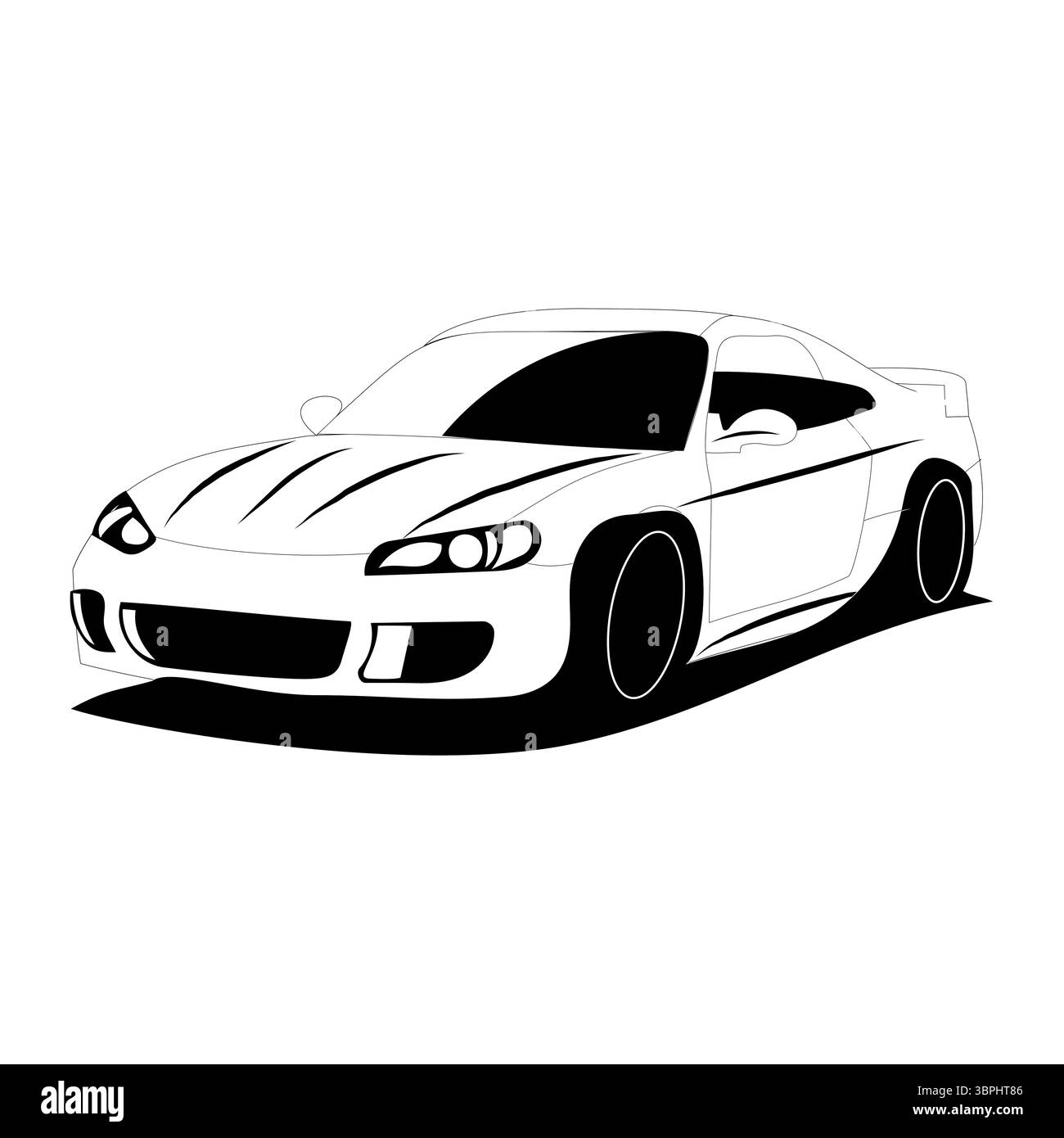 Sportwagen. Moderne Autoillustration. Schneller Transport Vektor. Rennwagen-Grafik. Stock Vektor