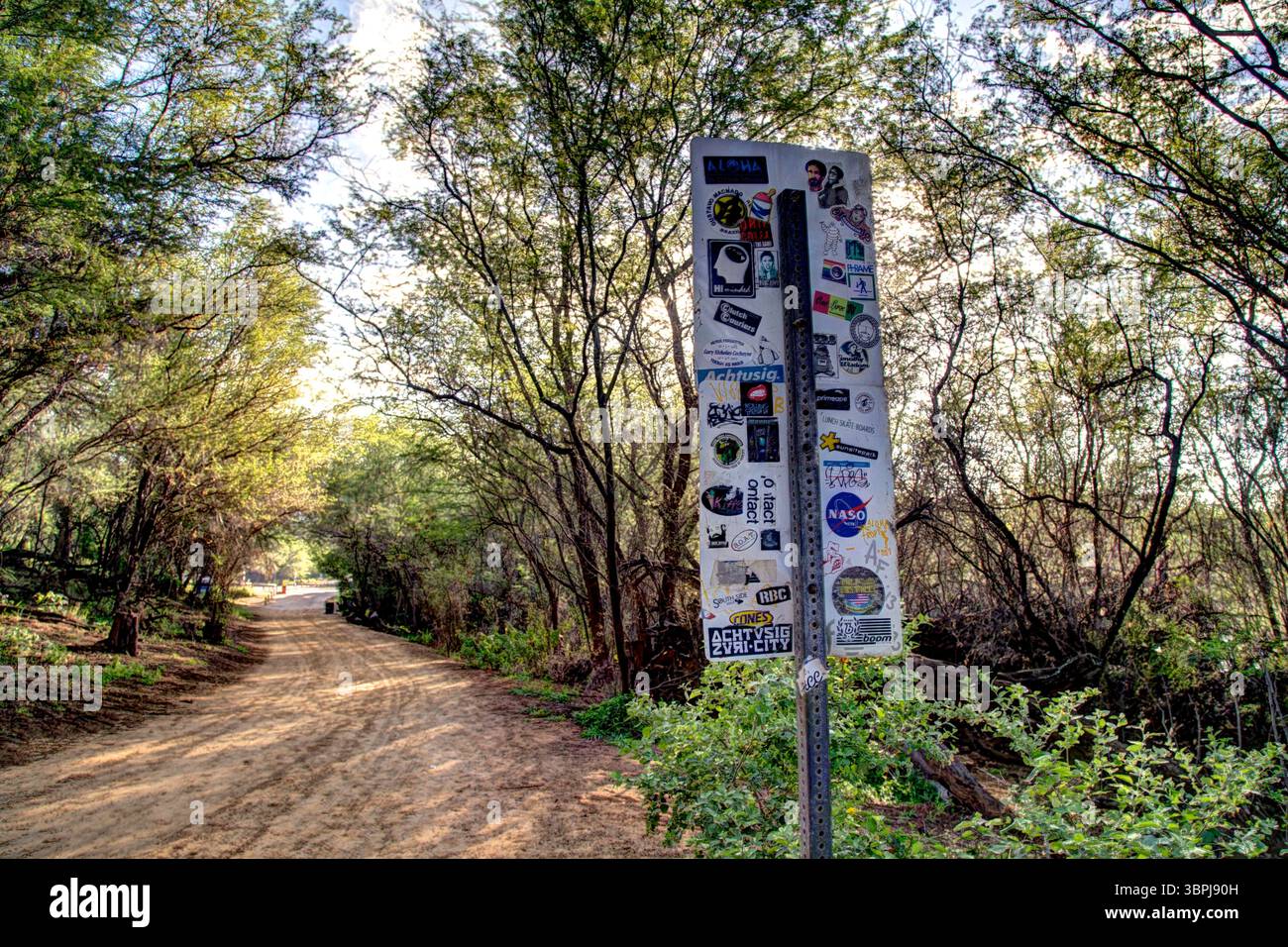 Wailea, Hawaii - 30. März 2014: Ein Schild auf dem Weg zum Big Beach auf der hawaiianischen Insel Maui Stockfoto