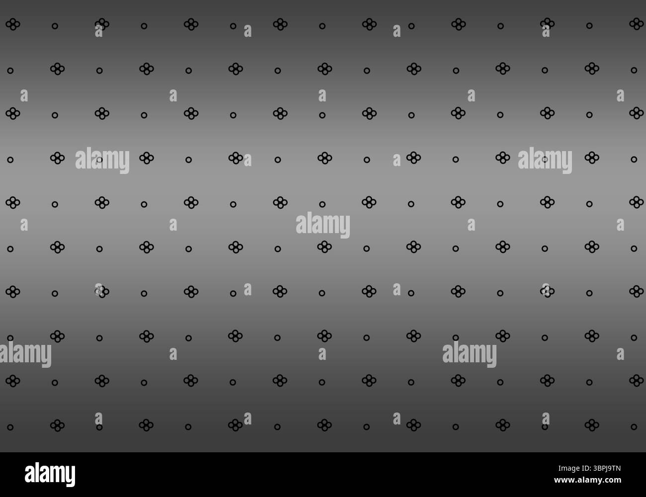Vollformataufnahme von Kreisen und Blumenmustern vor grauem Hintergrund, Kopierraum Stockfoto