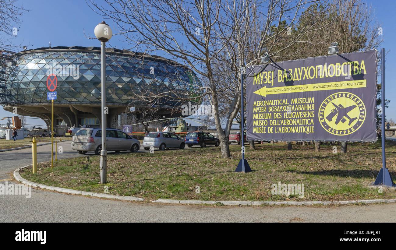 Belgrad, Serbien - 22. Februar 2020: Luftfahrtmuseum am Flughafen Nikola Tesla in Belgrad, Serbien, Belgrad, Serbien, Europa Stockfoto