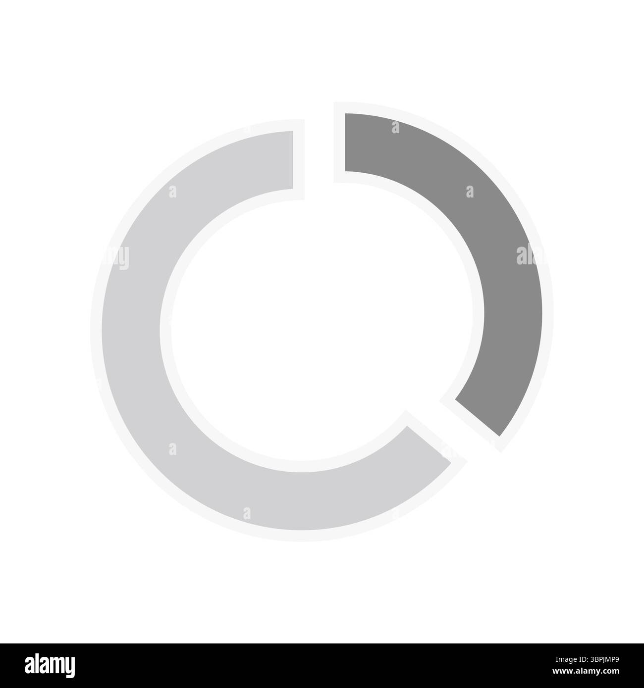 Digital generiertes Bild des grauen Donut-Diagramms Stockfoto