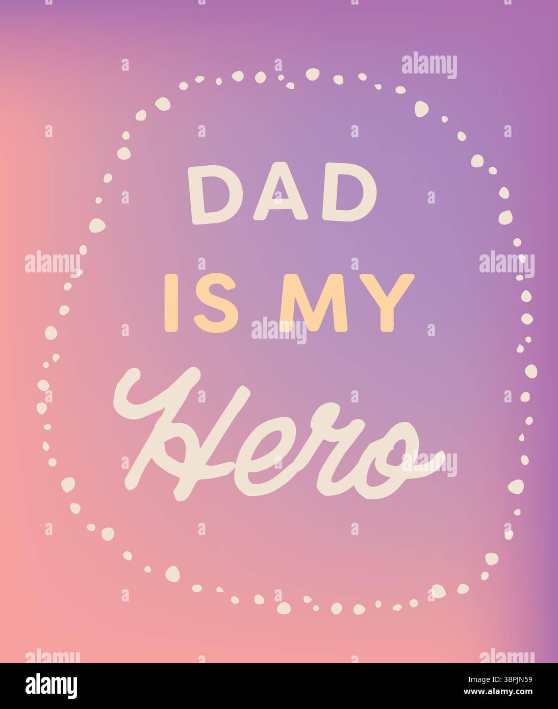 Papa ist vielleicht Heldentext auf farbenfrohem Hintergrund Stockfoto