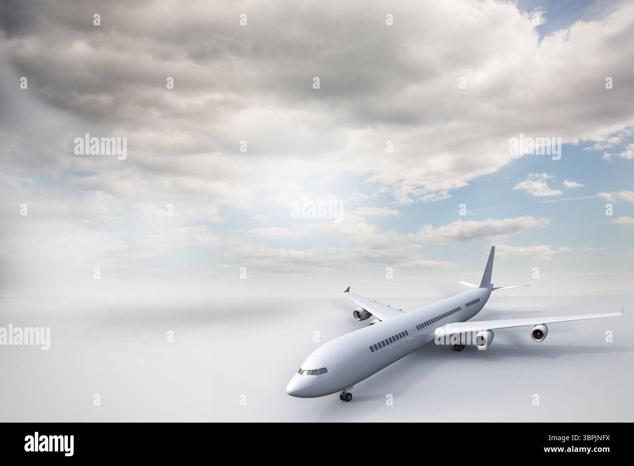 3D Flugzeug stehen auf weißem Grund Stockfoto