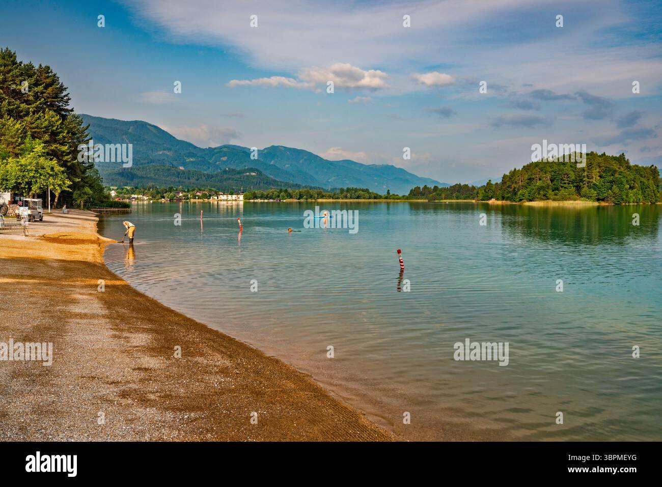 Faaksee (Faaksee), Karawanks, Südliche Kalkalpen, Camping Arneitz in Neuegg am Faaker See, Kärnten, Österreich Stockfoto