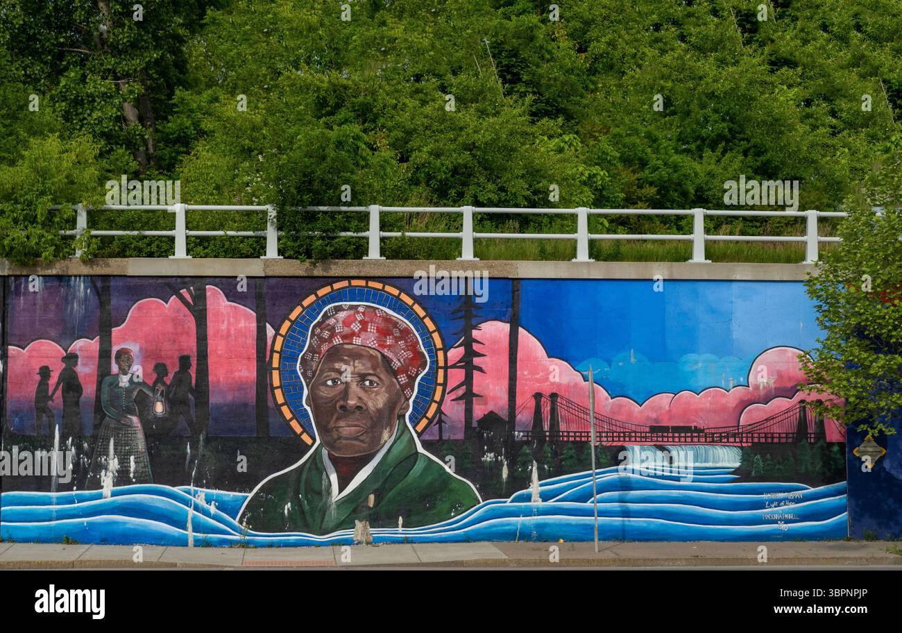 Harriet Tubman A Light of Hope Public Wall Fototapete in Niagara Falls New York Stockfoto