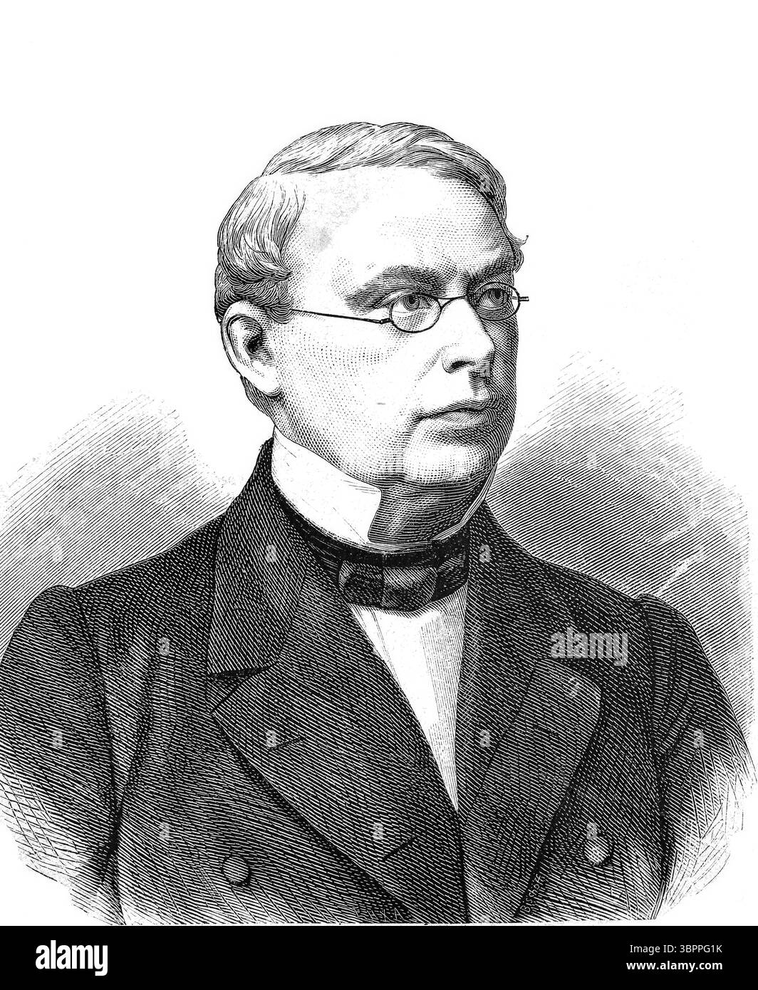 Otto Camphausen, von 1896 von Camphausen (21. Oktober 1812 bis 18. Mai 1896), war preußischer Finanzminister und rheinisch-liberaler, historischer Nachbau eines Modells mit einer Szene aus dem 19. Jahrhundert Stockfoto