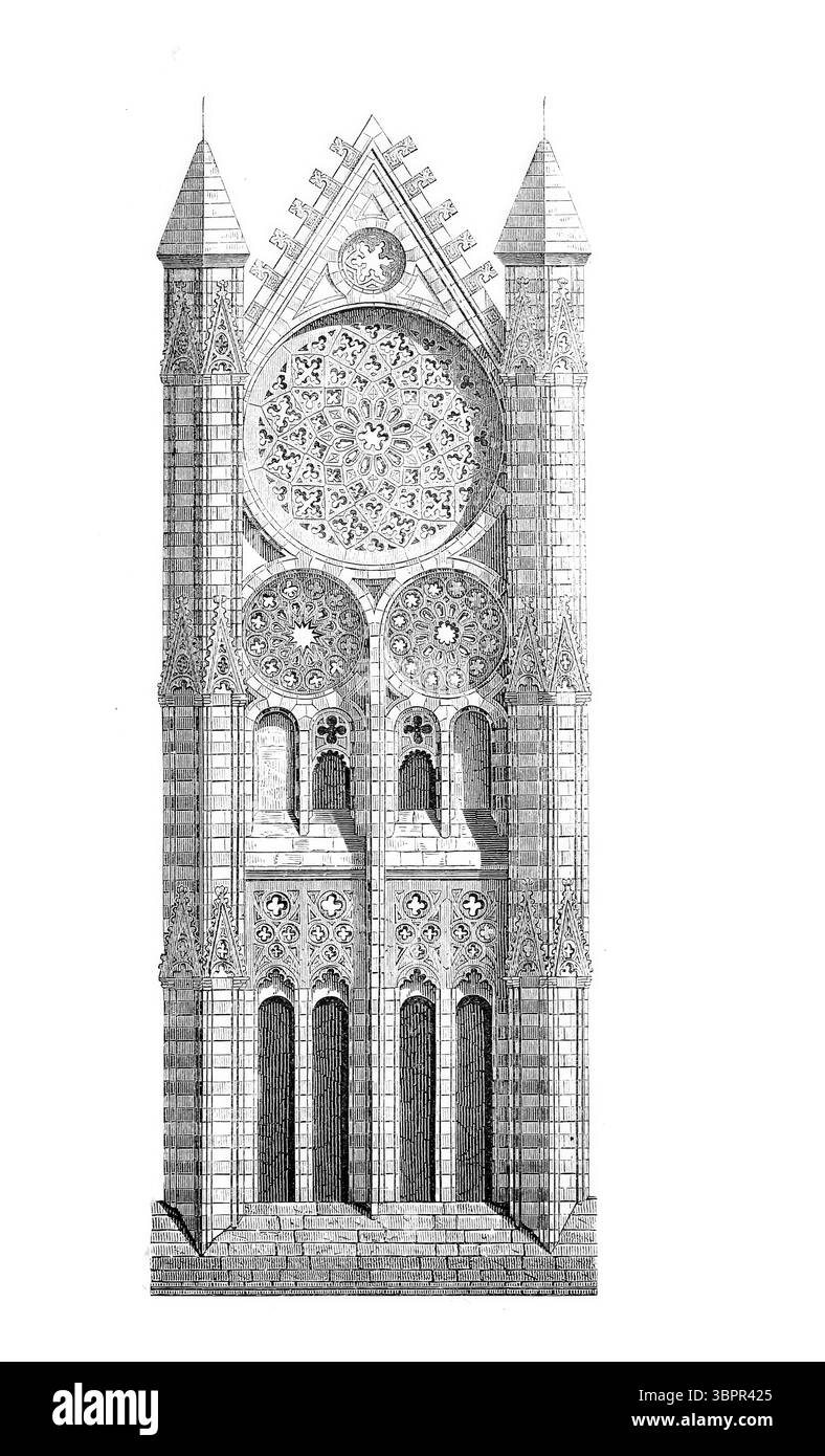 Katharinengiebel, dreischiffige spätgotische Hallenkirche, Brandenburg an der Havel, historische, digital aufgearbeitete Nachbildung eines Originals um 1860 Stockfoto