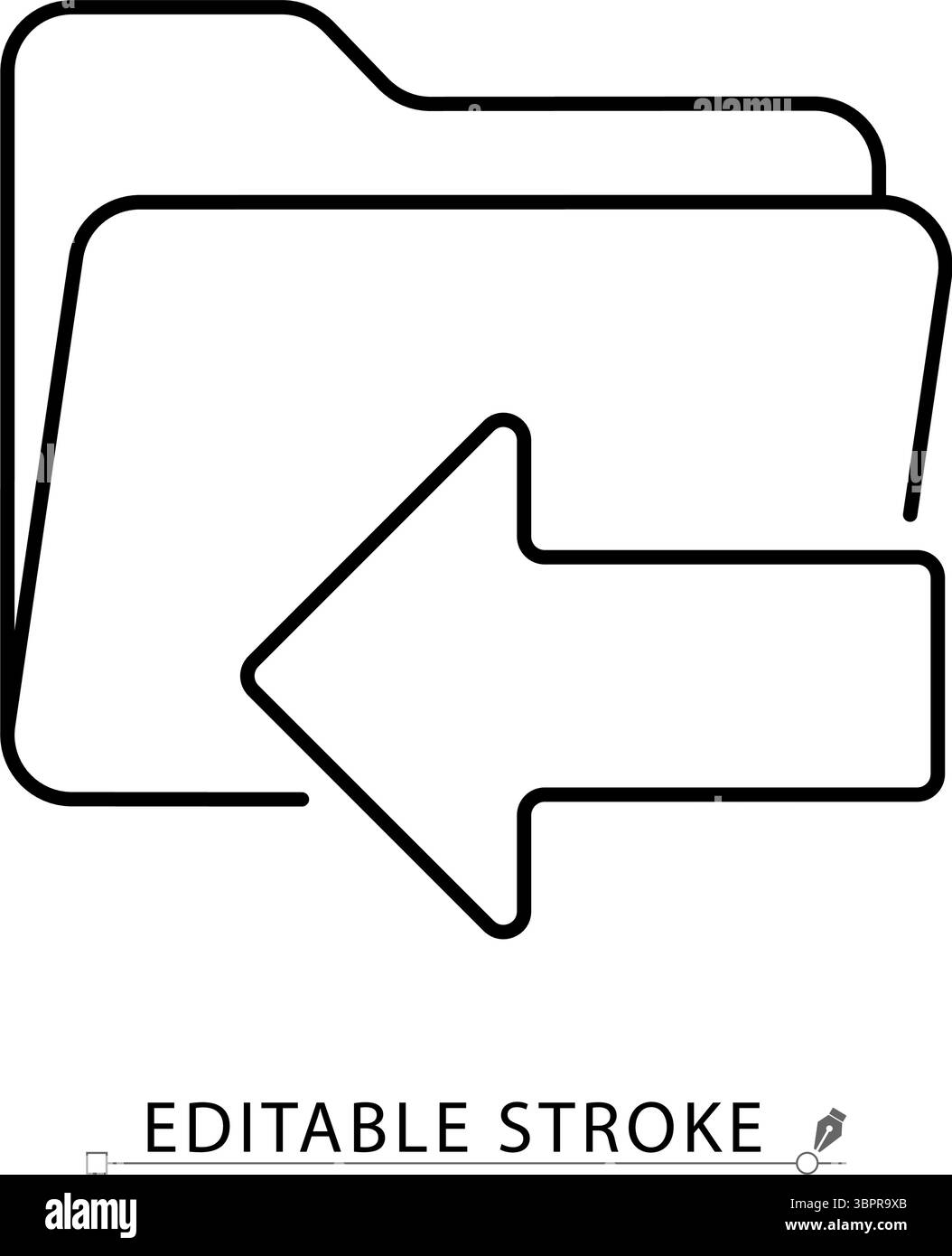 Ein Symbol für Sicherungsordner im minimalistischen Stil mit bearbeitbarer Kontur. Datenarchiv, Dateiwiederherstellung, Wiederherstellungsprozess, Systemschutz, Informationsmanagement Stock Vektor