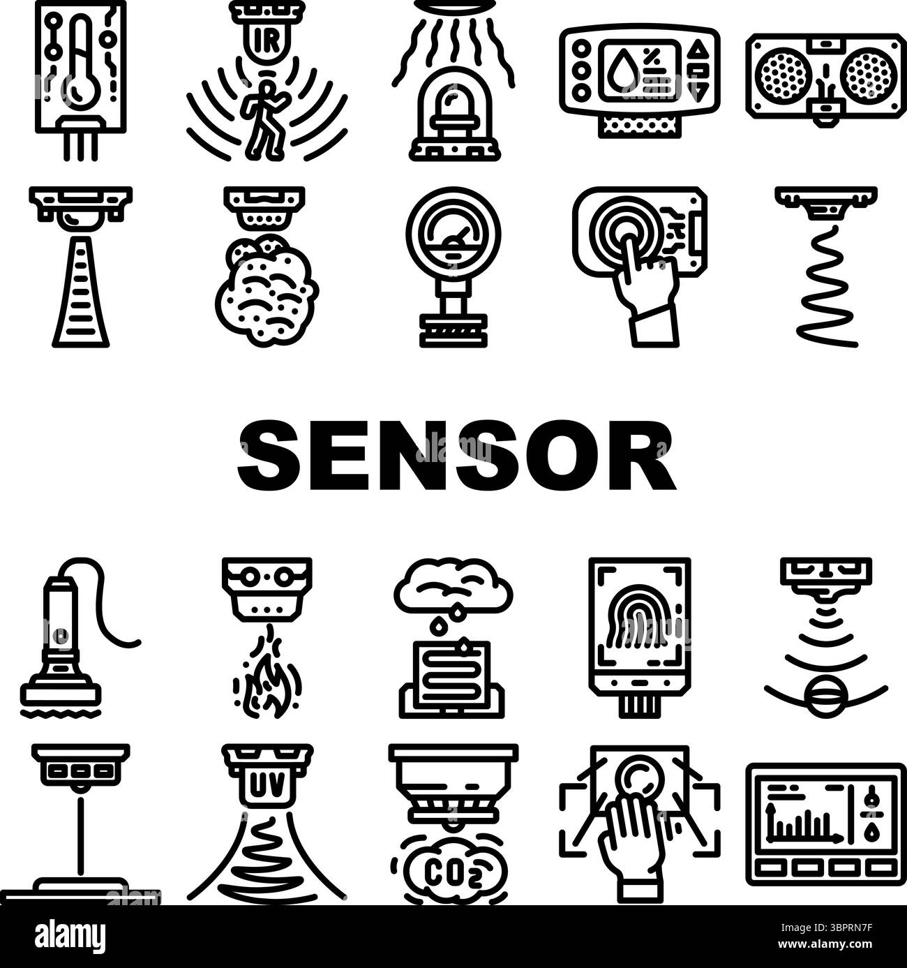 Sybole Sensor Rfid sensor Stock-Vektorgrafiken kaufen - Alamy