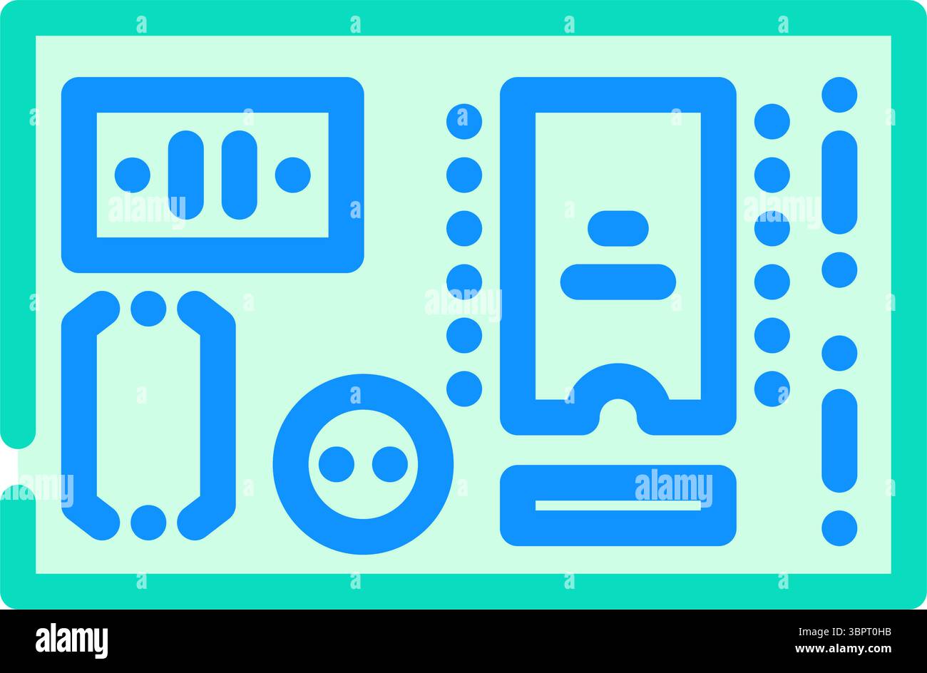 Vektorgrafik für pcb-beschriftete Komponenten Stock Vektor