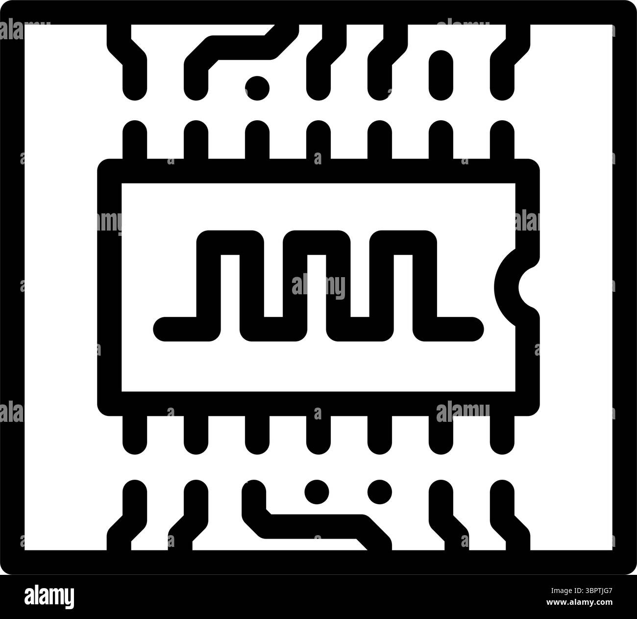 Darstellung des Symbols für das Symbol des digitalen Signalpfads auf der Platine Stock Vektor