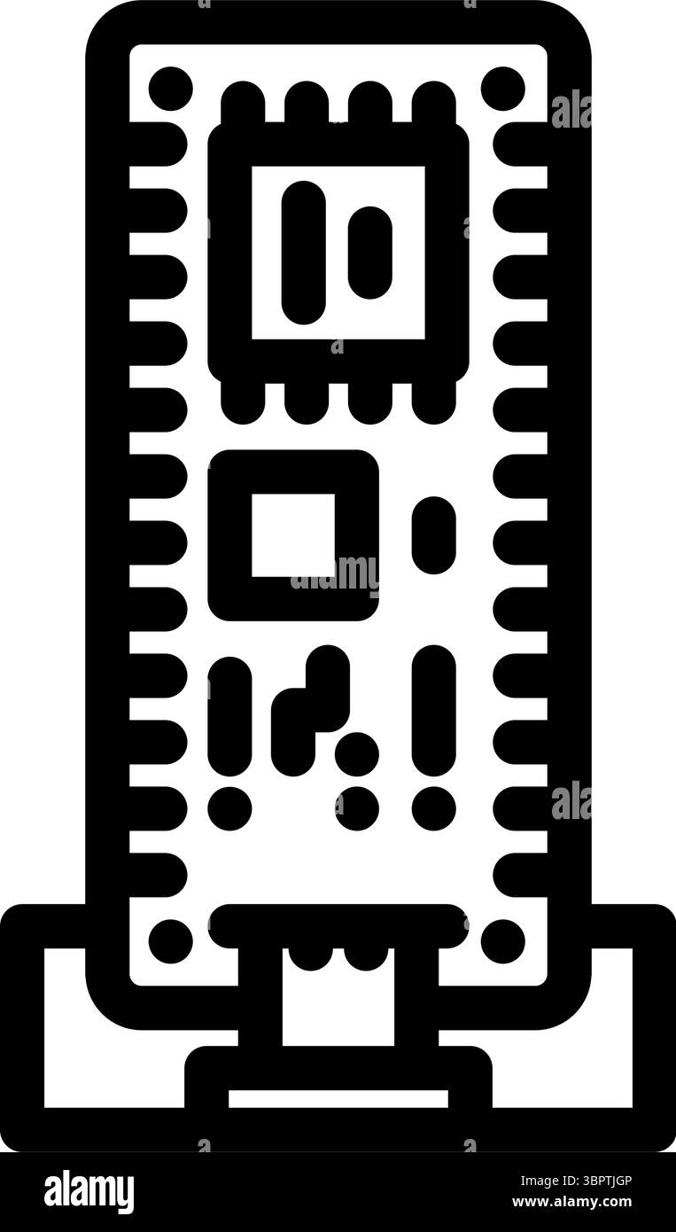 Abbildung des Symbols der angeschlossenen Mikrocontroller-Platine Stock Vektor
