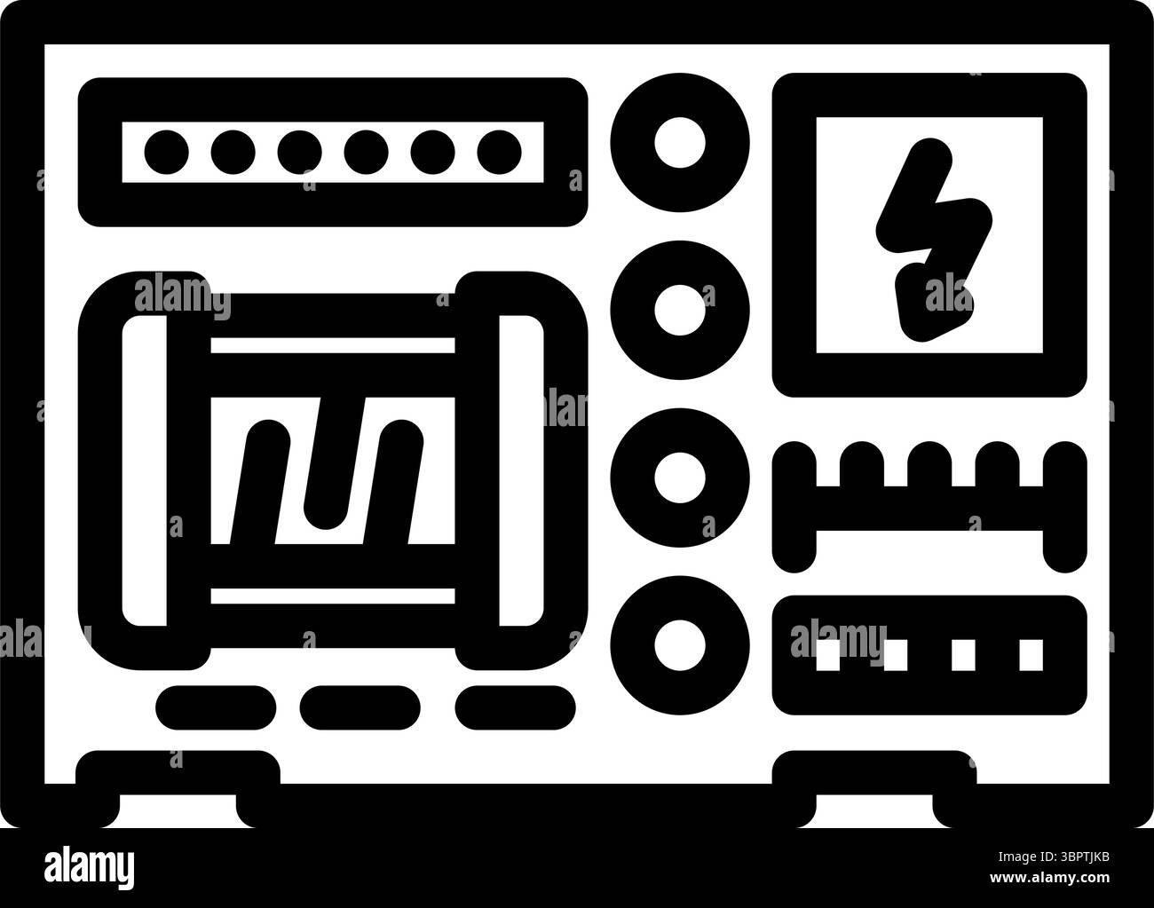 Abbildung des Symbols für die Linie des Netzteils auf der Platine Stock Vektor
