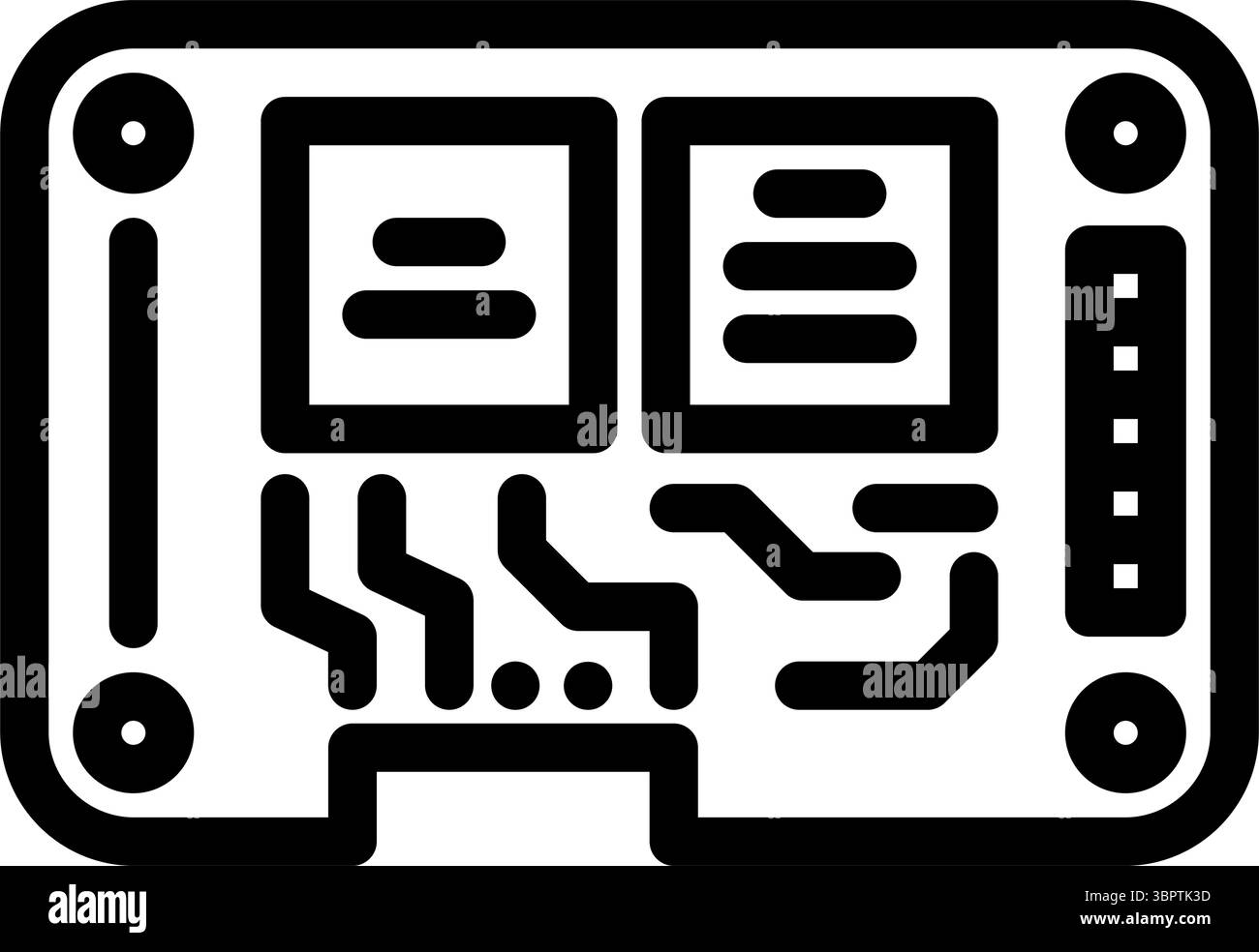 iot-Leiterplattenmodul – Liniensymbol-Vektorillustration Stock Vektor