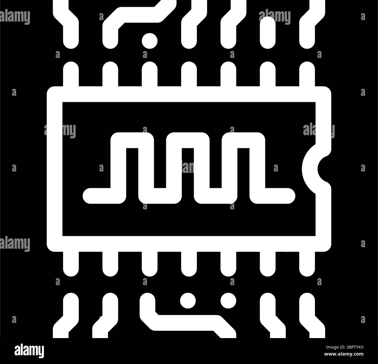 Abbildung des Symbols für das Symbol der digitalen Signalpfadplatine Stock Vektor