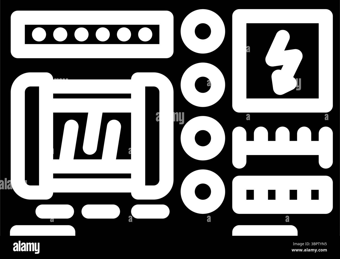 Abbildung des Symbols für das Glyphen der Netzteilplatine Stock Vektor