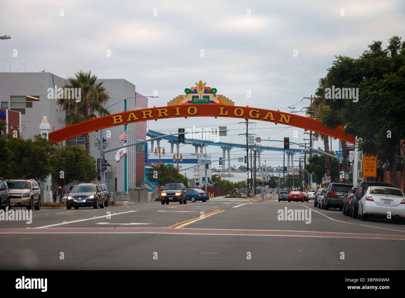 Das Barrio Logan-Schild in San Diego, Kalifornien, USA Stockfoto