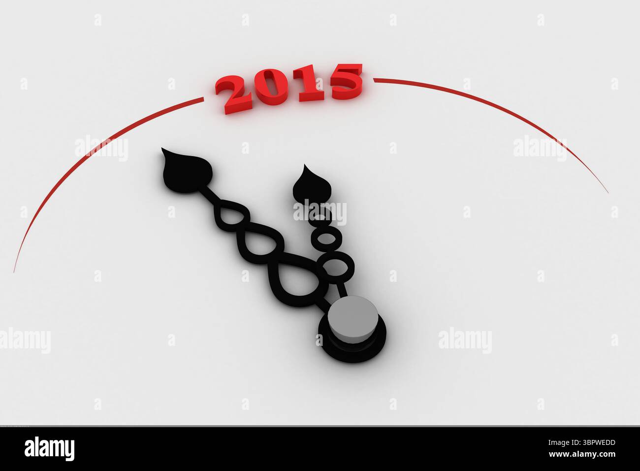 Digital generiertes Bild mit 2015 Uhr Stockfoto