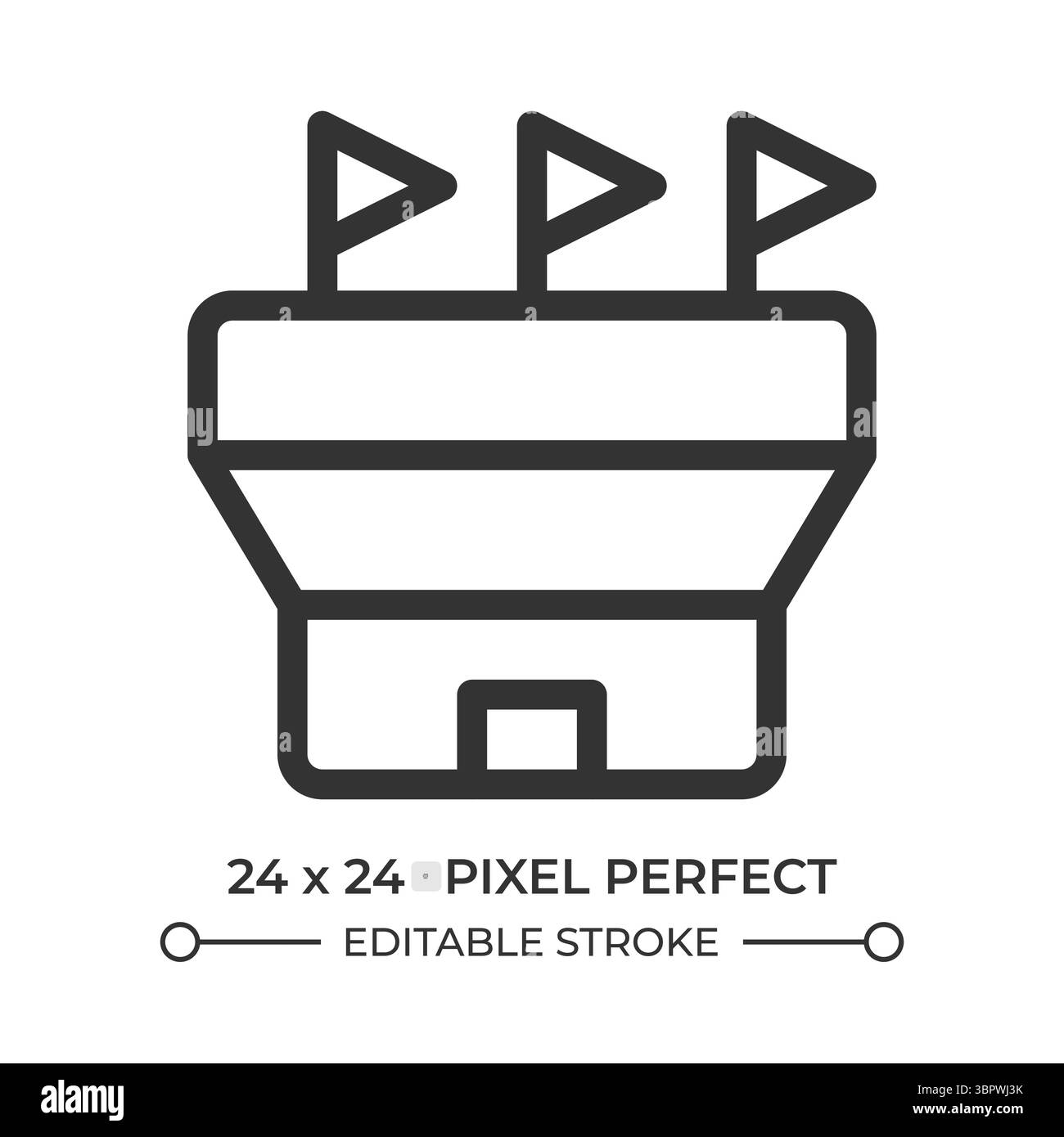 ui-Symbol „Stadium außerhalb der Linie“ Stock Vektor
