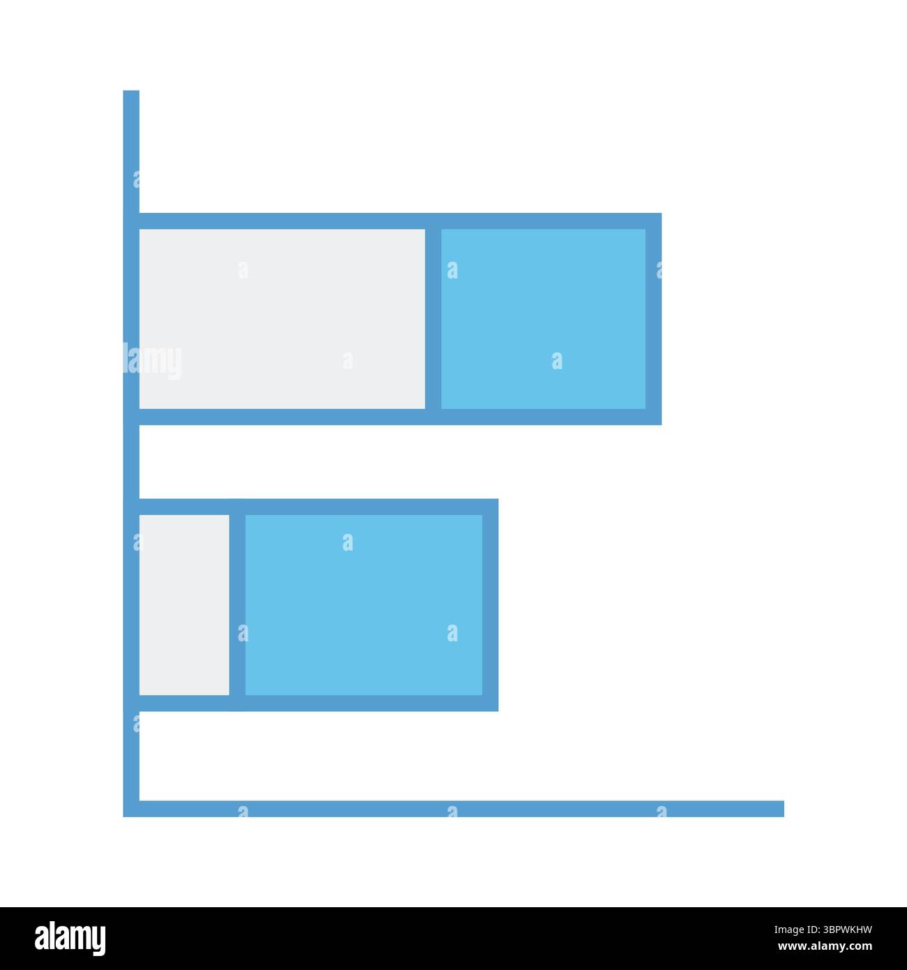 Nahaufnahme des blauen Balkendiagramms Stockfoto